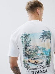 River Island White Regular Fit  Stripe T-Shirt - Image 1 of 4