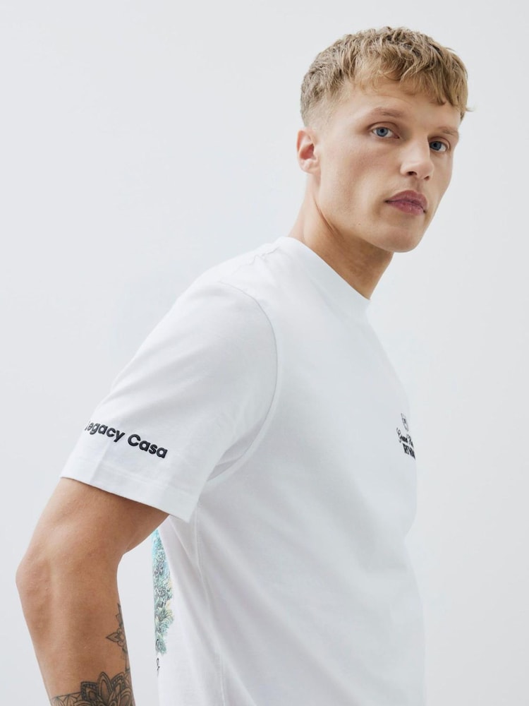 River Island White Regular Fit  Stripe T-Shirt - Image 4 of 4
