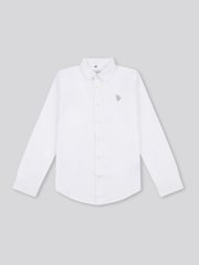 U.S. Polo Assn. White Boys Linen Blend Shirt - Image 1 of 3
