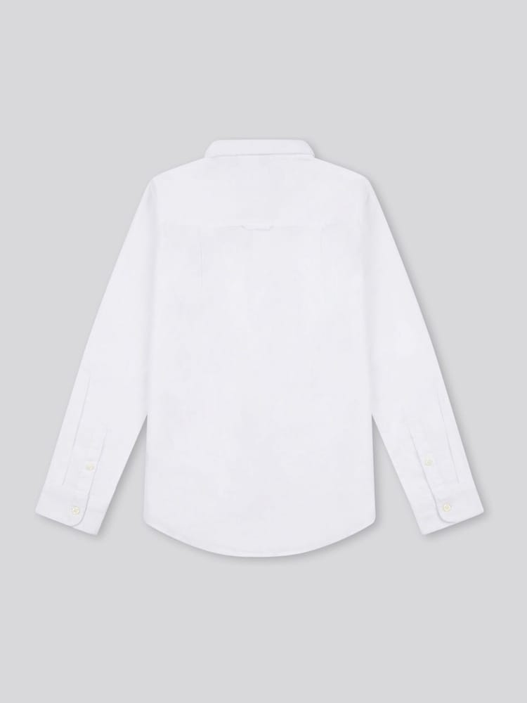U.S. Polo Assn. White Boys Linen Blend Shirt - Image 2 of 3