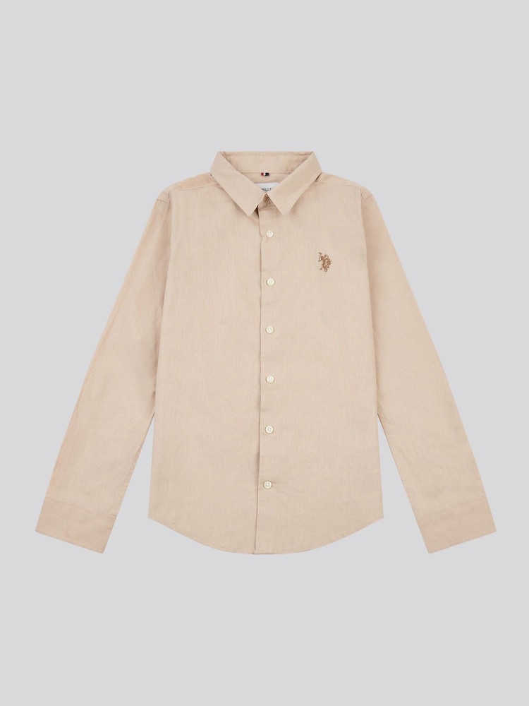 U.S. Polo Assn. Natural Boys Linen Blend Shirt - Image 1 of 3