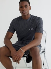 River Island Grey Regular Fit  Stripe T-Shirt - Image 4 of 4