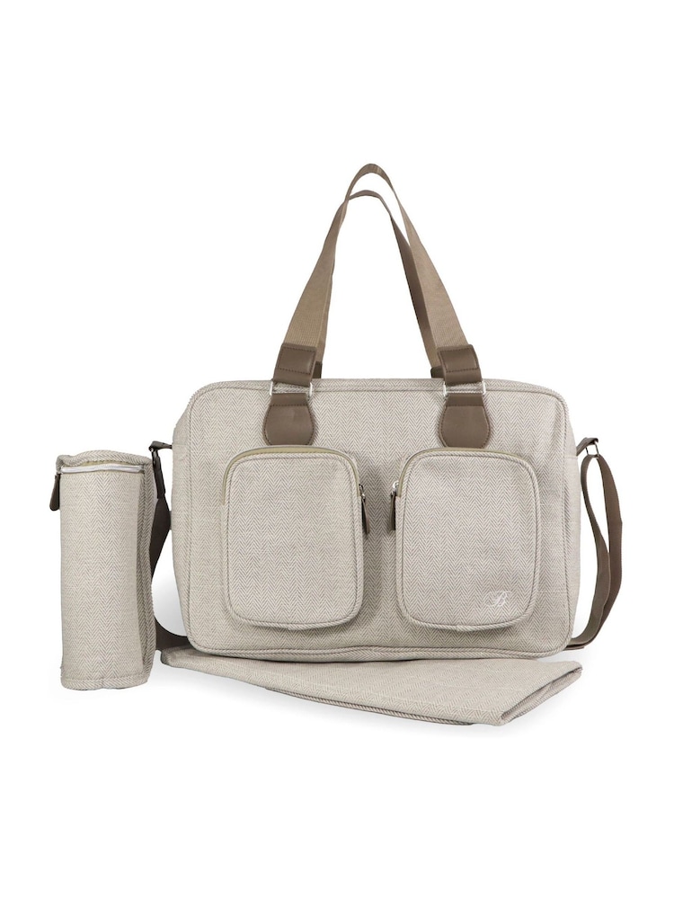 My Babiie Oatmeal Deluxe Changing Bag - Image 1 of 4 My Babiie Oatmeal Deluxe Changing Bag - Image 1 of 4