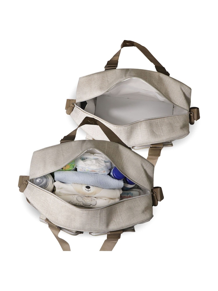 My Babiie Oatmeal Deluxe Changing Bag - Image 2 of 4 My Babiie Oatmeal Deluxe Changing Bag - Image 2 of 4