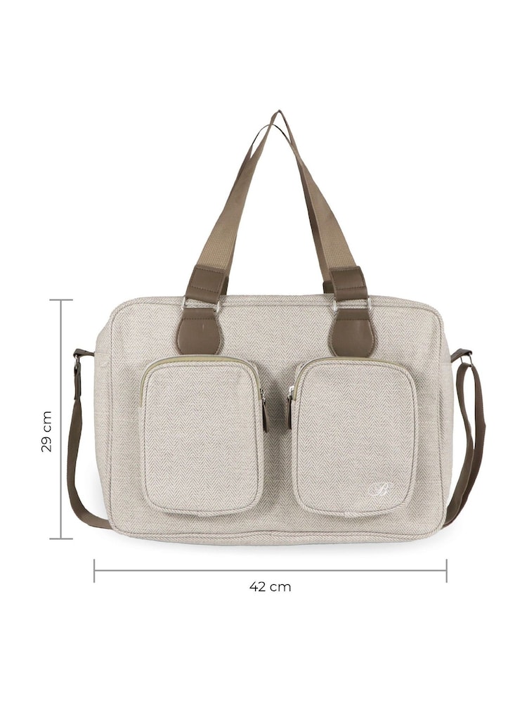 My Babiie Oatmeal Deluxe Changing Bag - Image 4 of 4 My Babiie Oatmeal Deluxe Changing Bag - Image 4 of 4