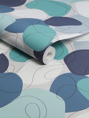 Graham & Brown The Blues Envy Mood A4 Wallpaper Sample - Image 3 of 3