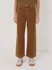 Jigsaw Brown Tyne Wide Leg Cropped Jeans - Image 1 of 6