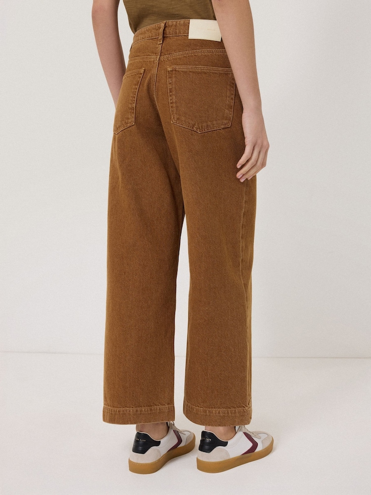 Jigsaw Brown Tyne Wide Leg Cropped Jeans - Image 2 of 6