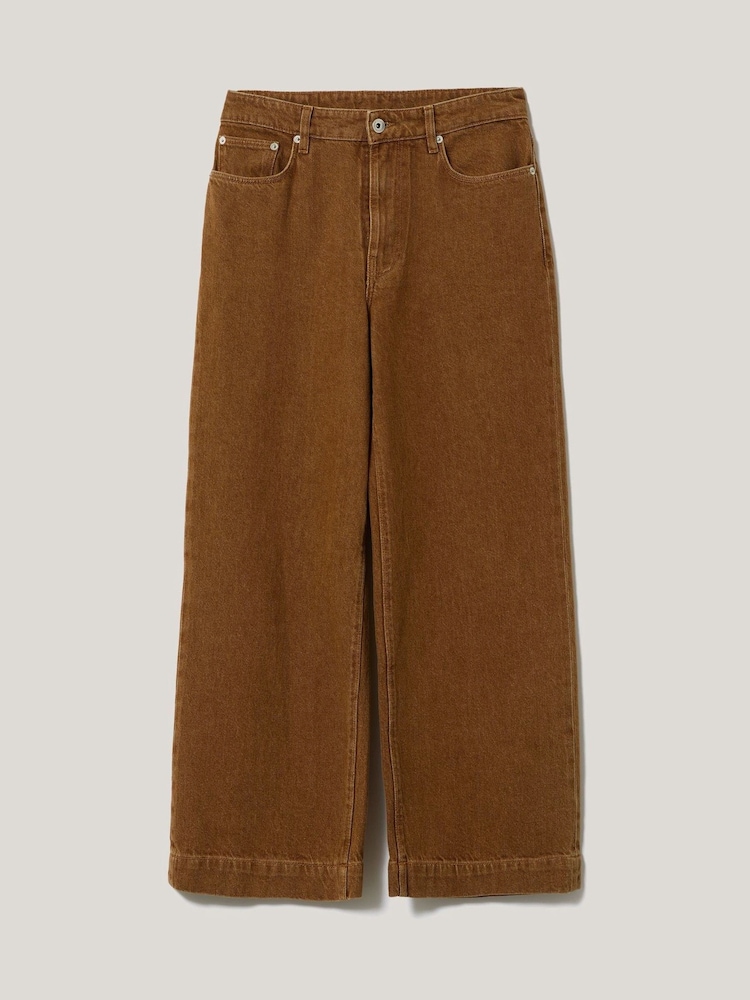 Jigsaw Brown Tyne Wide Leg Cropped Jeans - Image 6 of 6