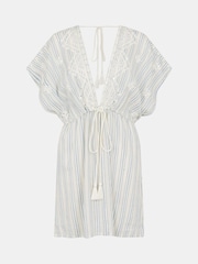 Accessorize Blue Mini Embroidered Stripe Coverup - Image 4 of 4
