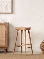 Pacific Natural Laselle Ash Wood Bar Stool - Image 1 of 6