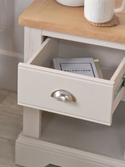 Pacific Natural Fairford Oak and Parchment White 1 Drawer Bedside Unit - Image 3 of 6