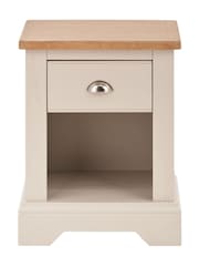 Pacific Natural Fairford Oak and Parchment White 1 Drawer Bedside Unit - Image 5 of 6