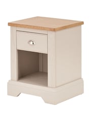 Pacific Natural Fairford Oak and Parchment White 1 Drawer Bedside Unit - Image 6 of 6