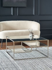 Pacific Silver Aleandra Glass and Metal Coffee Table - Image 1 of 6