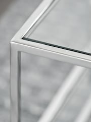 Pacific Silver Aleandra Glass and Metal Coffee Table - Image 2 of 6