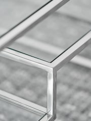 Pacific Silver Aleandra Glass and Metal Coffee Table - Image 5 of 6