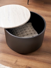 Pacific Black Remy Marble Effect and Metal Storage Coffee Table - Image 3 of 6