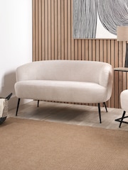 Pacific Cream Aviana Chenille and Metal Sofa - Image 1 of 6