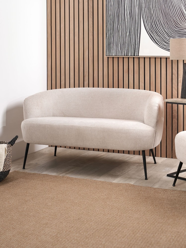 Pacific Cream Aviana Chenille and Metal Sofa - Image 1 of 6