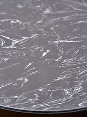 Pacific Black Enzo Marble and Metal Cylinder Base Side Table - Image 6 of 6