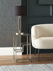 Pacific Silver Aleandra Glass and Metal Side Table - Image 1 of 6