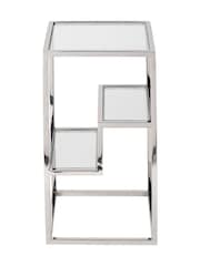 Pacific Silver Aleandra Glass and Metal Side Table - Image 4 of 6