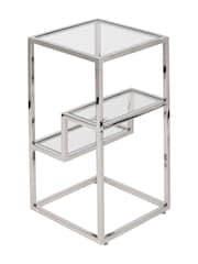 Pacific Silver Aleandra Glass and Metal Side Table - Image 6 of 6