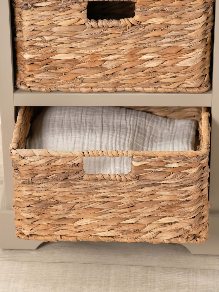 Pacific Cream Devonshire Pine Wood 1 Drawer 2 Basket Unit - Image 2 of 5