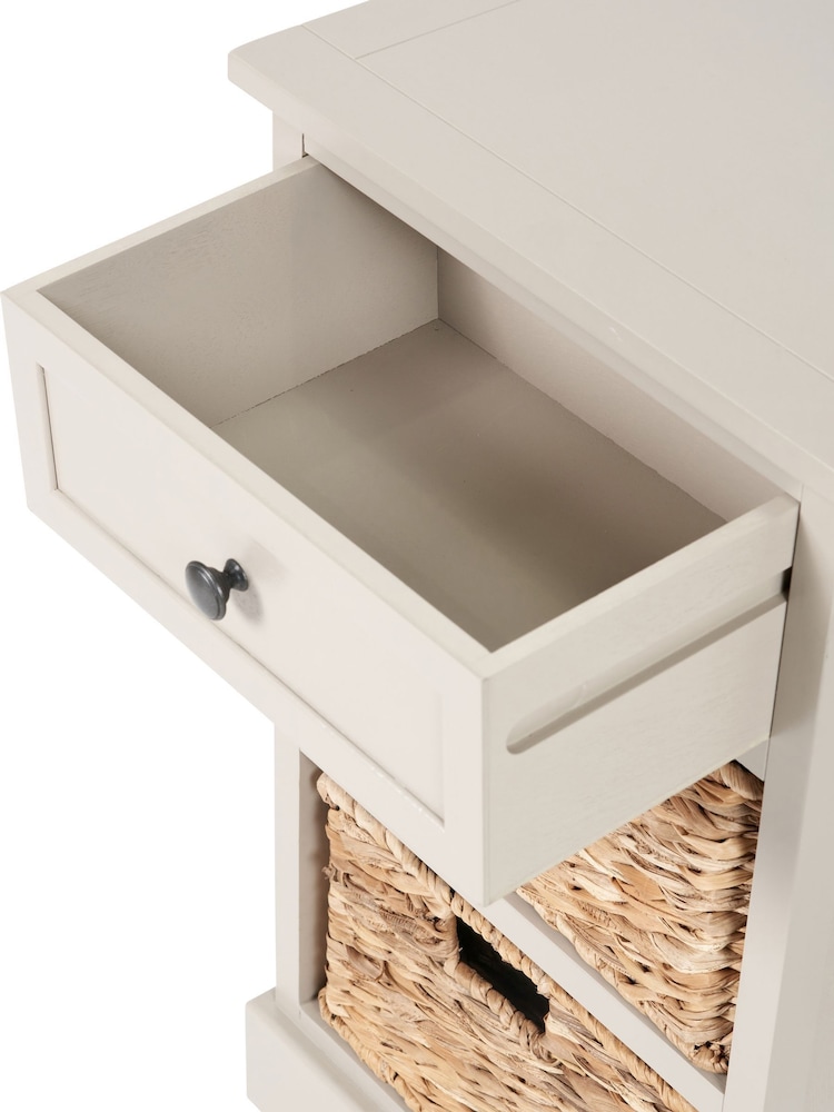 Pacific Cream Devonshire Pine Wood 1 Drawer 2 Basket Unit - Image 6 of 6