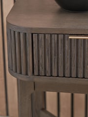 Pacific Brown Raie Ribbed Wood Veneer 1 Drawer Unit - Image 2 of 6