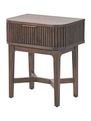 Pacific Brown Raie Ribbed Wood Veneer 1 Drawer Unit - Image 6 of 6