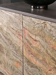 Pacific Black Piedra Mango Wood Veneer 4 Door Sideboard - Image 2 of 8