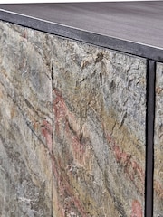 Pacific Black Piedra Mango Wood Veneer 4 Door Sideboard - Image 5 of 8