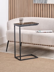 Pacific Black Soho Veneer and Metal Supper Side Table - Image 1 of 6