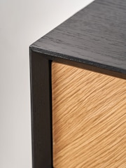 Pacific Black Hailee Chevron Wood Veneer 2 Drawer Console Table - Image 3 of 6