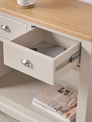 Pacific Natural Fairford Oak and Parchment 2 Drawer Table - Image 5 of 6