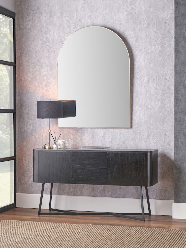 Pacific Black Ukiah Ash Veneer and Metal 2 Door Sideboard - Image 1 of 6