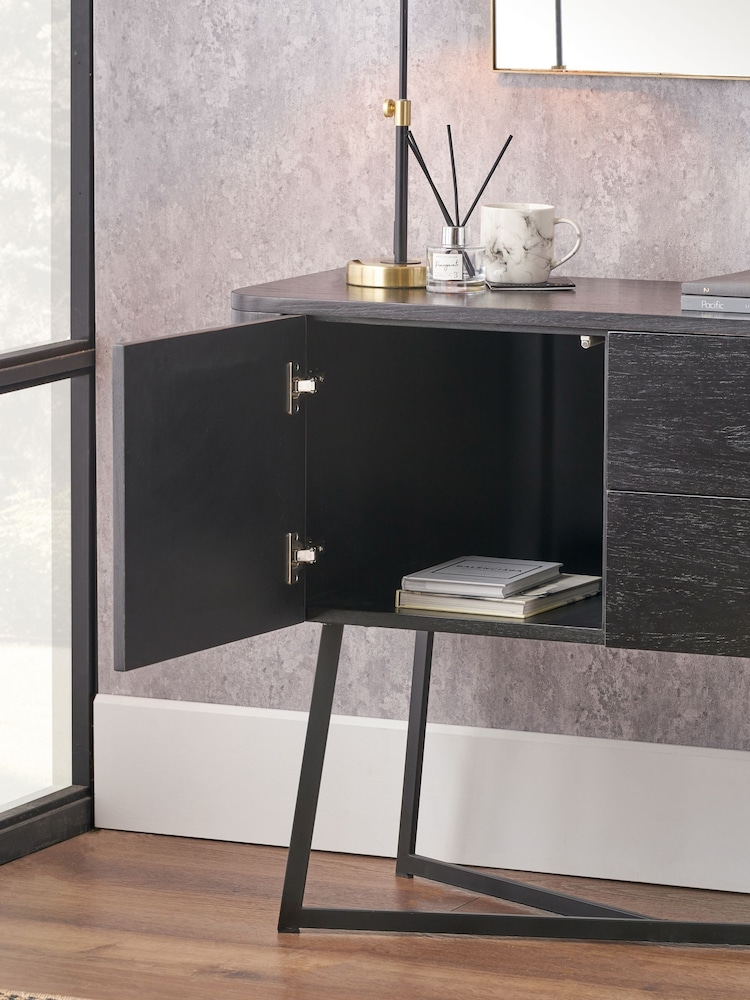 Pacific Black Ukiah Ash Veneer and Metal 2 Door Sideboard - Image 2 of 6