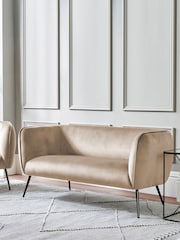 Pacific Cream Lucca Velvet and Metal Sofa - Image 1 of 6