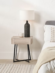 Pacific Grey Ukiah Oak Veneer and Metal Bedside Unit - Image 1 of 6