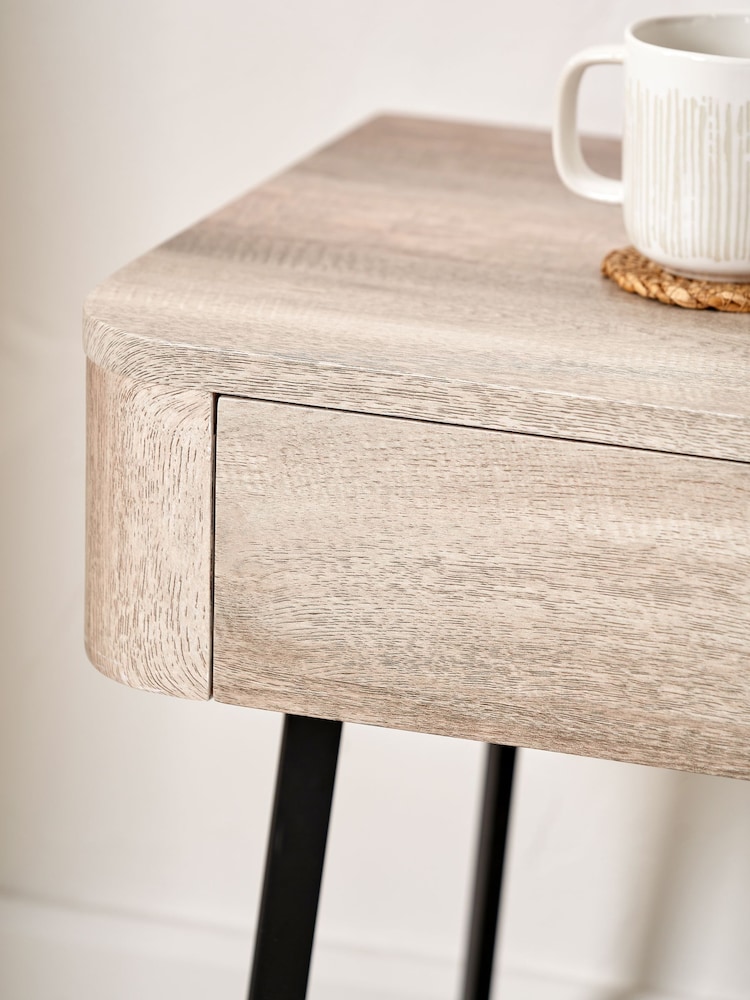 Pacific Grey Ukiah Oak Veneer and Metal Bedside Unit - Image 2 of 6