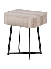 Pacific Grey Ukiah Oak Veneer and Metal Bedside Unit - Image 5 of 6