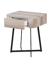 Pacific Grey Ukiah Oak Veneer and Metal Bedside Unit - Image 6 of 6
