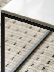 Pacific White Kalani Marble and Metal Square Coffee Table - Image 3 of 6