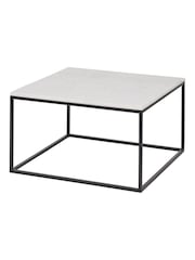 Pacific White Kalani Marble and Metal Square Coffee Table - Image 5 of 6