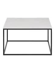 Pacific White Kalani Marble and Metal Square Coffee Table - Image 6 of 6