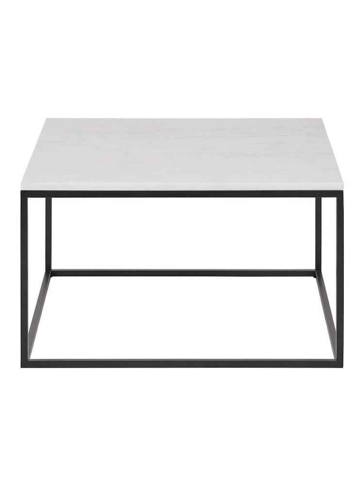 Pacific White Kalani Marble and Metal Square Coffee Table - Image 6 of 6