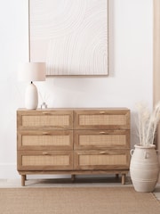 Pacific Natural Henrik Rattan 6 Drawer Unit - Image 1 of 6