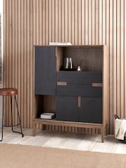 Pacific Black Gio Acacia Wood 3 Door Niche Shelf Unit - Image 1 of 6
